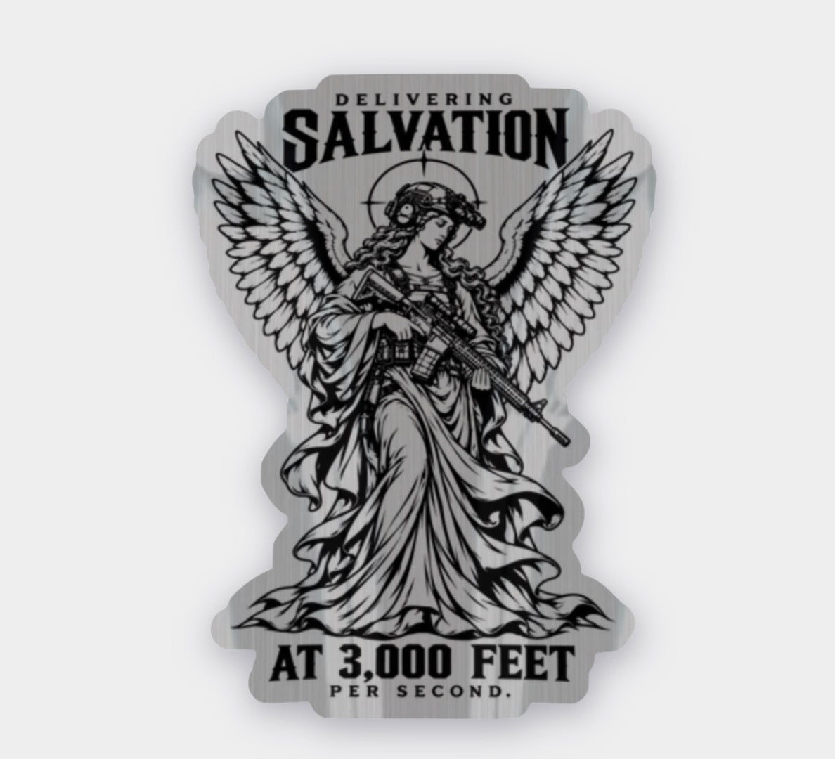 Delivering Salvation Angel Sticker 3,000 Feet Per Second, Military Angel Decal